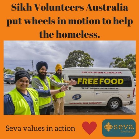 Sikh volunteers food van photo